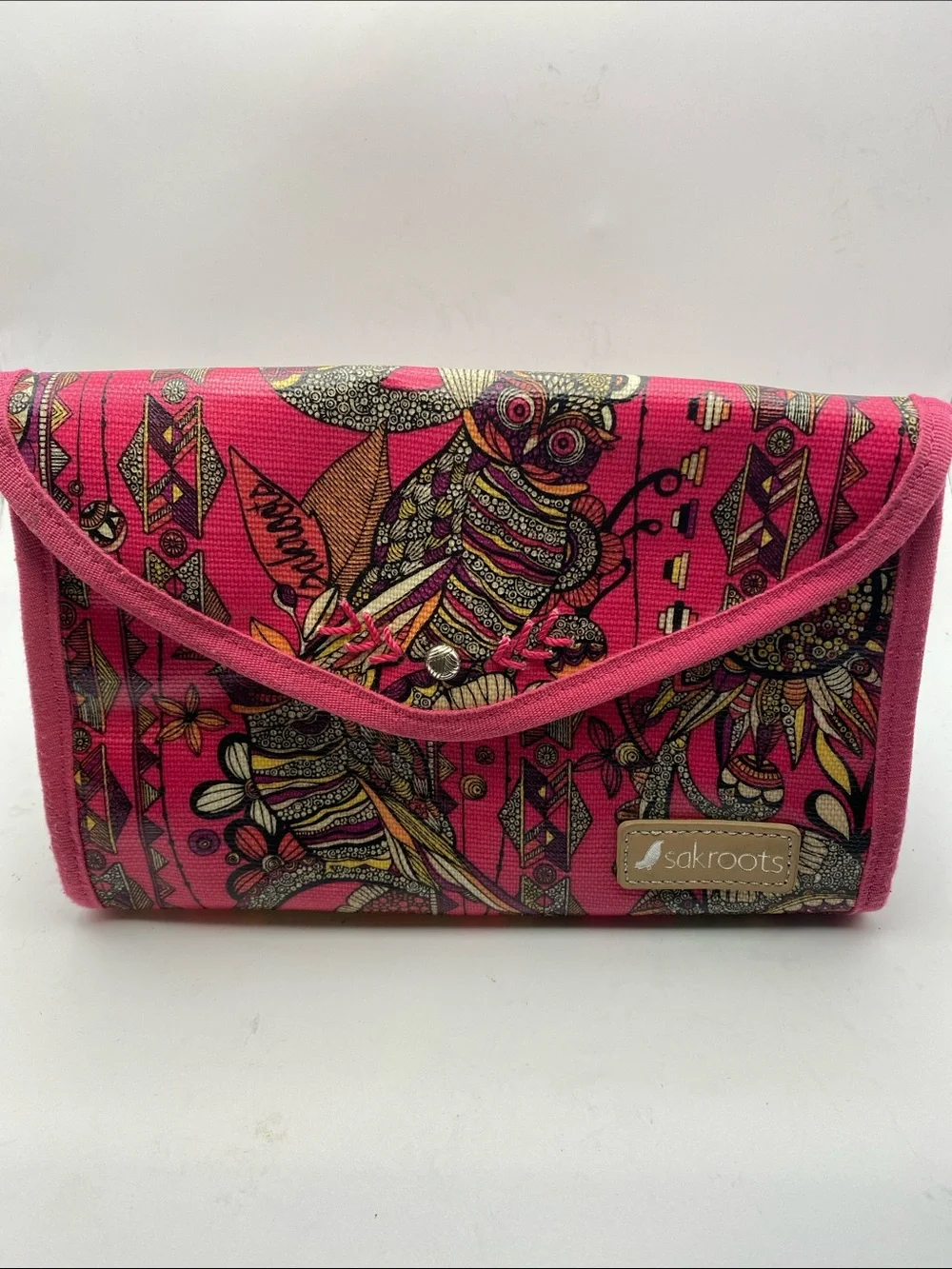 Sakroots Pink Patterned Foldover Clutch